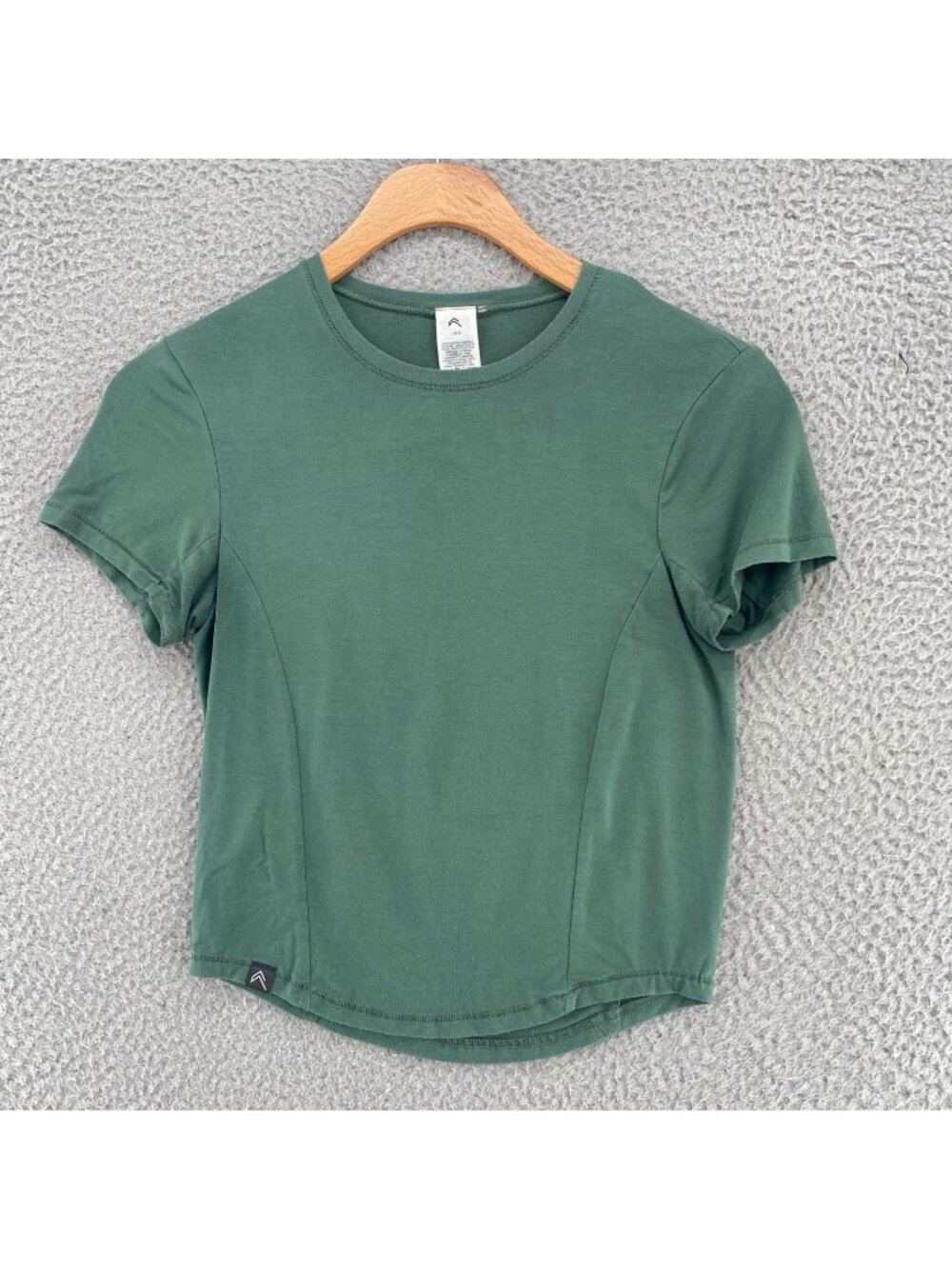 Oner Active Top Womens Small Green Mellow Motion Crew Neck Cropped Tee Stretch